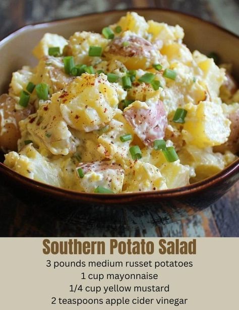 Southern Potato Salad Texas Potato Salad, Russet Potato Salad Recipe, Creamy Corn Casserole, Potatoe Salad, Best Potato Salad Recipe, Southern Potato Salad, Potato Salads, Classic Potato Salad, Ground Beef And Potatoes