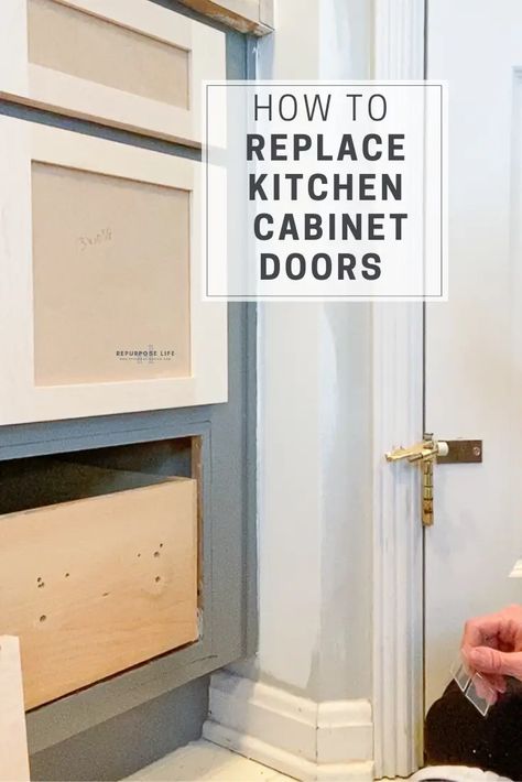 Everything you need to know about how to replace your kitchen cabinet doors and drawer fronts. Learn what hinges to buy, what size doors you need, how to attach new hinges, easiest way to attach drawer fronts. This post has it all! Reface Cabinet Doors, Replace Kitchen Cabinet Doors, Replacing Kitchen Cabinet Doors, Replacing Cabinet Doors, Kitchen Cabinet Doors Only, Replacing Kitchen Cabinets, New Kitchen Cabinet Doors, Replacement Kitchen Cabinet Doors, Kitchen Cabinets To Ceiling