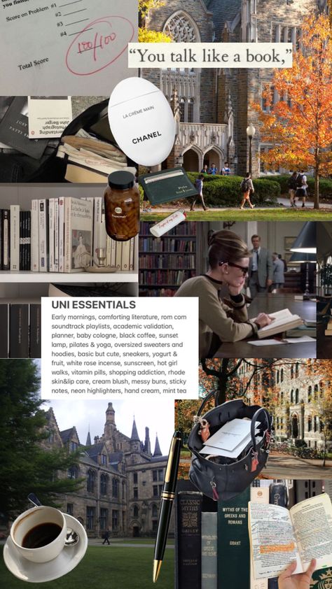 College Academia Aesthetic, University Moodboard, Light Academia Collage, Academic Wallpaper, Uni Moodboard, Uni Lifestyle, University Vibes, Uni Vibes, Uni Essentials