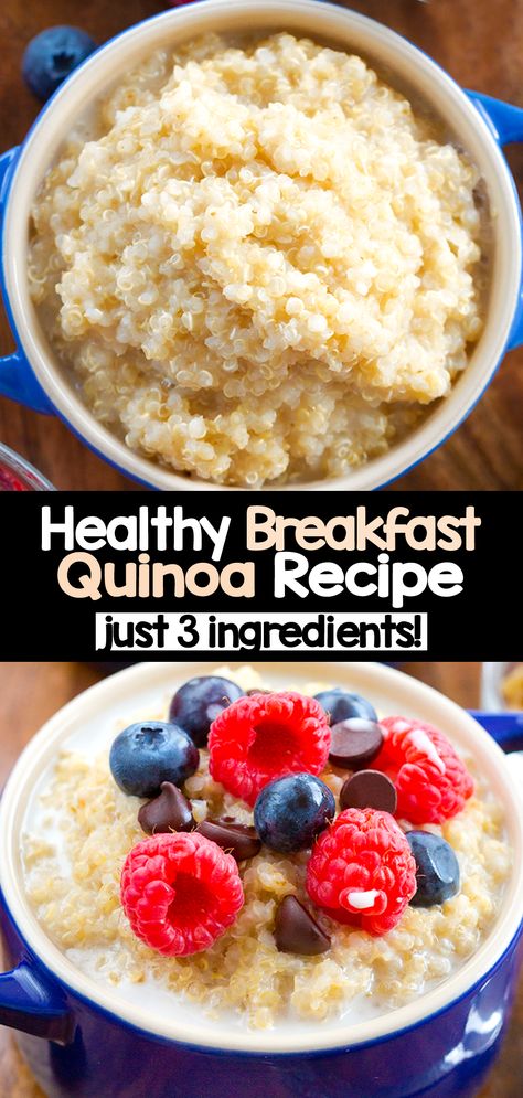 Loaded Quinoa Breakfast Bowl, Hot Quinoa Breakfast Cereal, Vegan Quinoa Recipes Breakfast, Cinnamon Quinoa Breakfast Bowl, Healthy Whole Food Breakfast Ideas, Quinoa Whole 30 Recipes, Quinoa Hot Cereal, Quinoa Easy Recipes, Breakfast Ideas With Quinoa