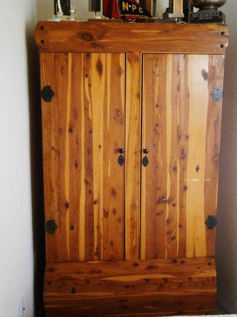 cedar wardrobe Cedar Wardrobe, Office Den, Room Redo, Storage Room, Double Doors, Rustic House, Armoire, Family Room, Doors