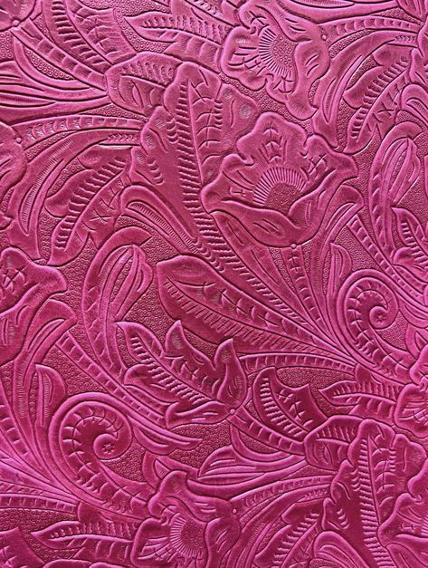 Denver Hot Pink Embossed Leather | Your Western Decor Pink Western Wallpaper, Pink Leather Texture, Pink Western Aesthetic, Triad Color Scheme, Wallpaper Awesome, Leather Wallpaper, Leather Aesthetic, Sublimation Pink, Fabric Texture Pattern