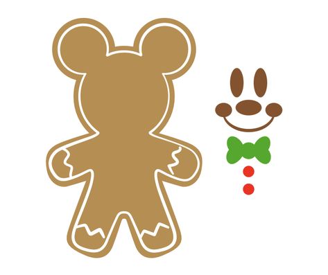 Disney Gingerbread Characters, Mickey Mouse Christmas Svg Free, Disney Stockings Diy, Christmas Disney Crafts, Mickey Mouse Gingerbread Man, Mickey Gingerbread Svg, Christmas Disney Diy Decorations, Disney Christmas Svg Files Free Cricut, Disney Felt Ornaments Patterns