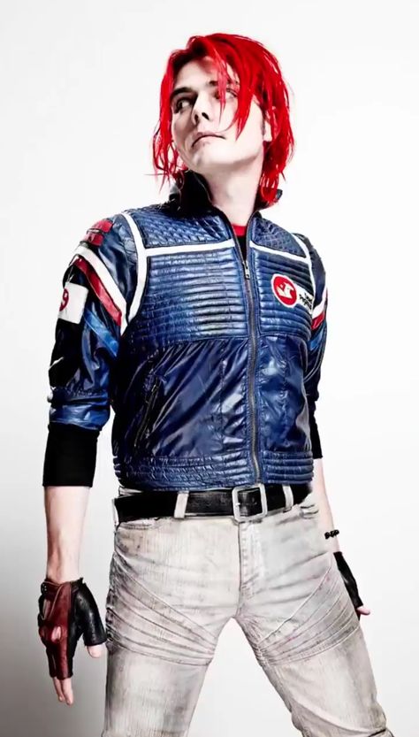 Gerard Way Danger Days, Party Poison, Gerald Way, Danger Days, Blue Leather Jacket, I Love Mcr, Mikey Way, Gerard Way, My Chemical