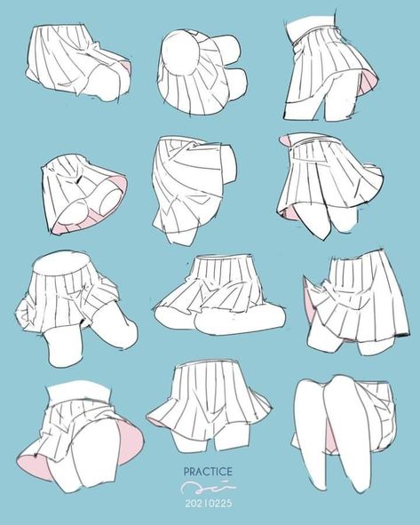 Skirt Drawing Reference Sitting, Manga Clothes Reference, Hair Ref Drawing, Jacket Tied Around Waist Drawing, Carrying Pose Reference, Nya Pose, Sweater Drawing Reference, Skirt Reference Drawing, Height Chart Reference