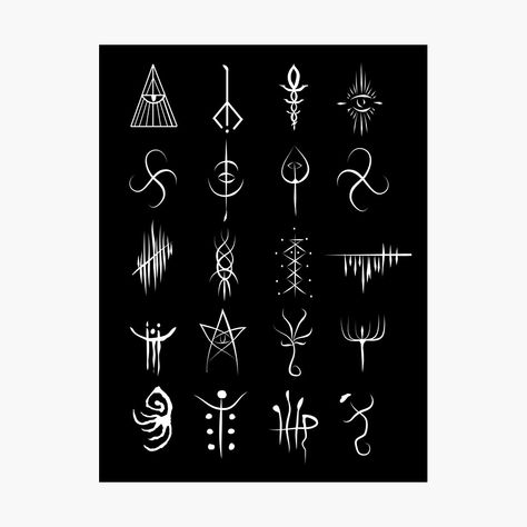 Bloodborne Caryll Runes, Caryll Runes, Cool Symbols, Rune Tattoo, Gaming Tattoo, Bloodborne, Runes, A P, Sale Poster