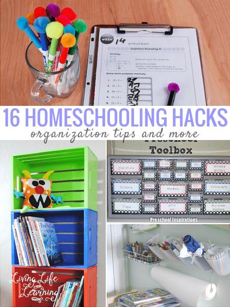 Stay on top of the school paper and mess with these homeschool hacks and organization tips to keep you sane and get your homeschool in order.  #homeschool #homeschooling #homeschoolplanning #LivingLifeandLearning Homeschool Room Organization, School Hacks Diy, Homeschool Hacks, Homeschool Supplies, School Paper, How To Start Homeschooling, Organisation Hacks, Homeschool Classroom, Virtual School