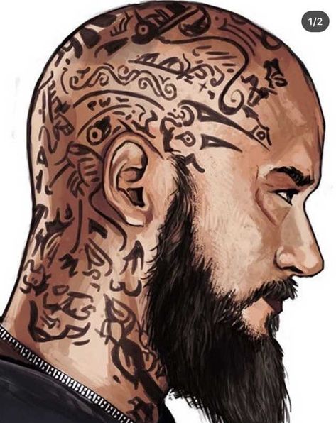 Collection of Vikings Fan Art via Instagram - Imgur Ragnar Lothbrok Tattoo, Bald Head Tattoo, Head Tattoo Design, Ragnar Vikings, Viking Head, Arte Viking, Ragnar Lothbrok Vikings, Art Viking, King Ragnar