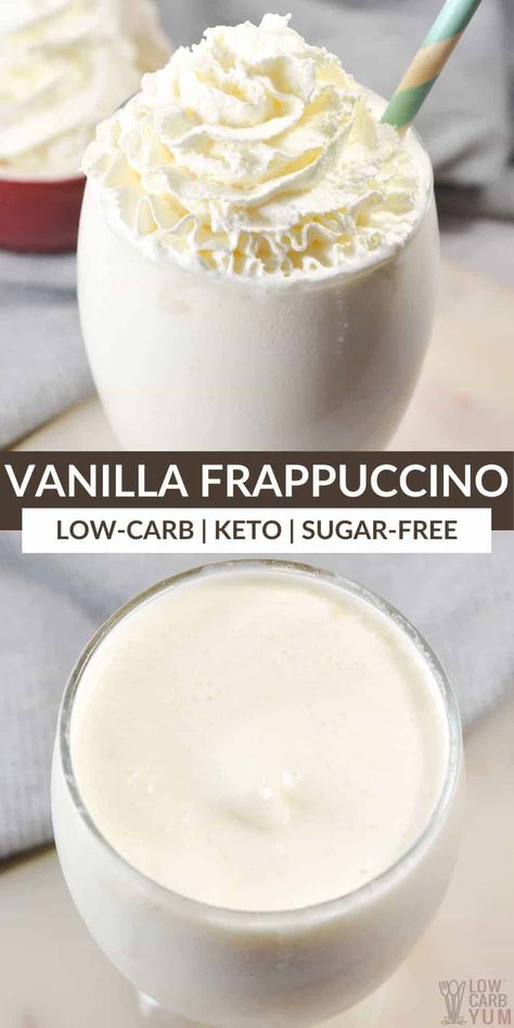 Vanilla Bean Frappuccino Recipe, Starbucks Vanilla Bean Frappuccino, Vanilla Bean Frappuccino, Low Carb Dairy Free, Vanilla Frappuccino, Frappuccino Starbucks, Keto Coffee Recipe, Frappuccino Recipe, Keto Drinks