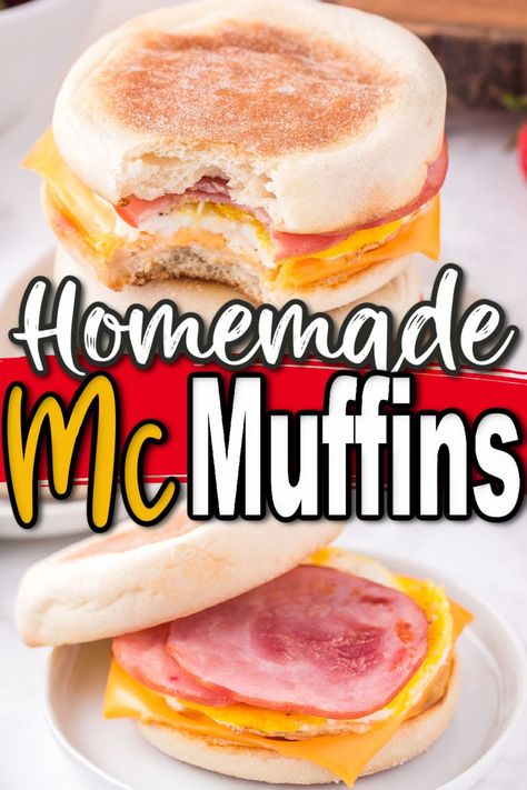 English Muffin Egg Sandwich, Homemade Mcmuffin, Princess Recipes, Egg Mcmuffin Recipe, Ham And Egg Sandwich, English Muffins Sandwich, English Muffin Breakfast Sandwich, English Muffin Breakfast, Postpartum Meals