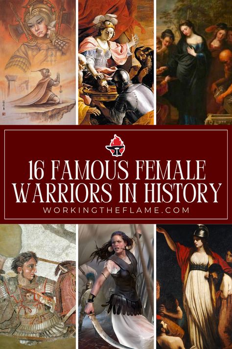 Unveil the tales of courage and strength with our collection of 16 famous female warriors from across the globe! Explore the legendary exploits and enduring legacies of these formidable women who defied convention and led armies into battle. Perfect for history enthusiasts and those inspired by the fearless spirit of warrior queens throughout history.   #FemaleWarriors #WarriorQueens #Female #Warriors #Swords #Blade #Bladesmithing #History #Blacksmithing #Craftsmanship #WorkingTheFlame Female Greek Warrior, History Girl Aesthetic, Powerful Women In History, Female Historical Figures, Warrior Symbols, Greek Warriors, Cyrus The Great, Old Warrior, Female Warriors