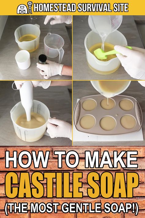 Making Castile Soap, Diy Soap Molds Ideas How To Make, Diy Soap Bars For Beginners Without Lye, How To Make Castile Soap, Soap Base Recipe How To Make, Diy Homemade Soap, Lye Free Soap Recipes, Bar Soap Recipes, Homemade Soap Recipes For Beginners