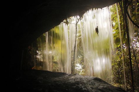 Behind Waterfall Caves, Under A Waterfall, House Behind Waterfall, Behind A Waterfall, Cave Behind Waterfall, Waterfall Cave, Behind Waterfall, Mermaid Stories, Natural Homes