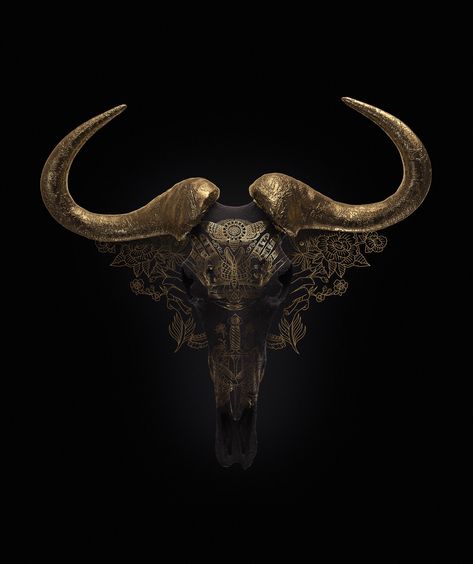 Rose Gold Tattoo, Black And Gold Aesthetic, Buffalo Skull, Tattoo Illustration, Gold Aesthetic, Unique Tattoo, Bleu Turquoise, Black White Gold, Rose Tattoos