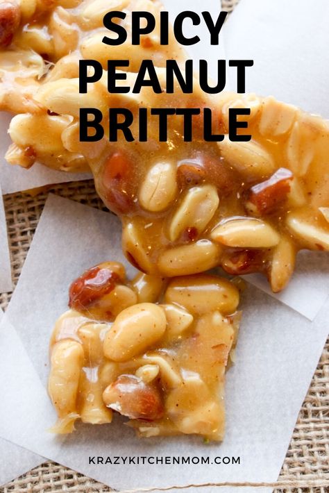 Spicy Peanut Brittle, Homemade Peanut Brittle, Peanut Brittle Recipe, Brittle Recipes, Peanut Candy, Bite Size Cookies, Candy Truffles, Candy Recipes Homemade, Spicy Peanuts