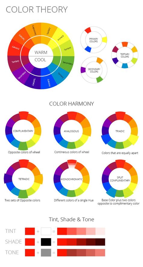 Colour Wheel Monochromatic, Color Wheel Triadic Colors, Colour Wheel Tint Tone Shade, Color Harmony Wheel, Colour Theory Palette, Color Wheel Primary Secondary Tertiary, Complimentary Colour Painting, Complimentary Painting Ideas, Colour Wheel Aesthetic