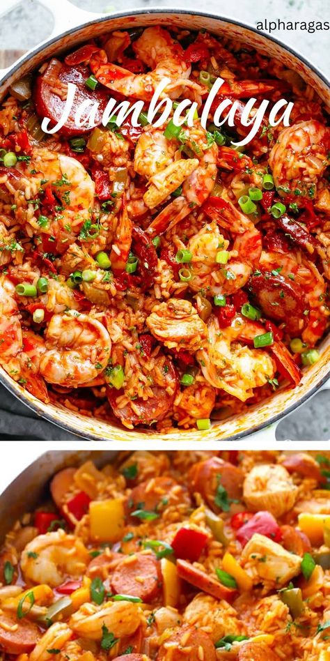 Jambalaya is a quintessential one pot recipe with chicken, sausage, shrimp and rice! Coming to you from New Orleans! New Orleans Jambalaya Recipe, Sausage Shrimp, Recipe With Chicken, Jaffa Cake, J 1, Shrimp And Rice, One Pot Dishes, Keto Recipes Dinner, Jambalaya