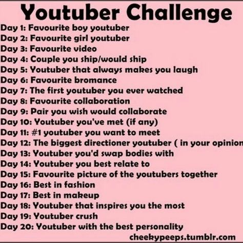 I cant make up my mine on any of these questions i love so many youtubers Youtube Challenges Ideas, Youtube Challenges, Challenges Ideas, Youtube Questions, Ryan Higa, Hannah Hart, Jenna Marbles, Start Youtube Channel, Youtube Hacks