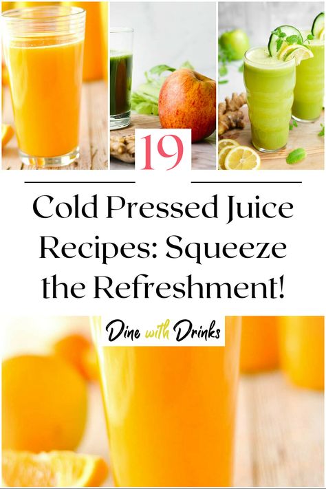 Collage of 4 cold pressed juice recipes. Cold Pressed Juice Recipes, Fresh Juice Recipes, Fruit Juice Recipes, Fruit Press, Cold Press Juicer, Green Juice Recipes, Juicer Recipes, Natural Diet, Pressed Juice