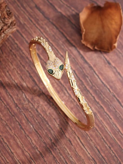 Yellow Gold  Collar  Copper   Embellished   Fashion Jewelry Snake Bangle, Wrap Bangles, Embellished Fashion, Snake Design, Gold Collar, Gold Jewellery, Gold Chain, Gold Chains, Gold Jewelry