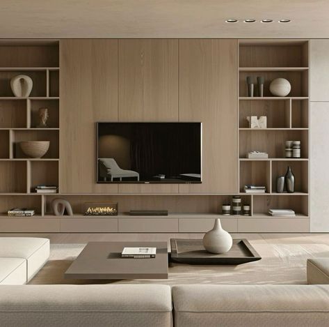 Library Wall With Tv, Luxury Tv Cabinet Design, Tv Cupboard Designs, Luxury Tv Cabinet, Living Room Tv Cabinet Designs, Built In Tv Wall Unit, Showcase Designs, Lcd Wall, Tv Showcase