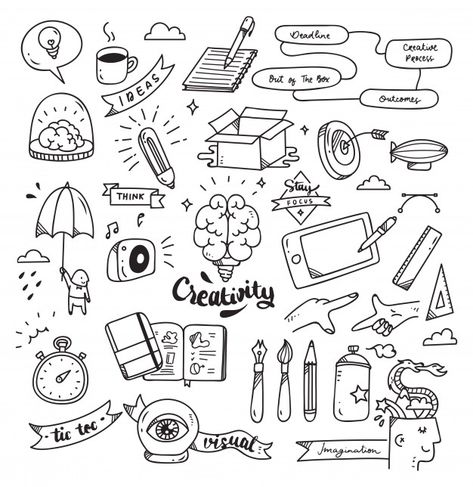 Personality Doodles, Graphic Design Doodles, Doodle Art Drawing Creative, Office Doodle, Creativity Doodle, Business Doodles, Creative Doodle Art, Hipster Doodles, Creative Doodles