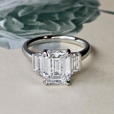 Platinum 3 stone Emerald Cut Engagement Ring – Ascot Diamonds Synthetic Diamond Engagement Ring, Ascot Diamonds, Emerald Cut Engagement Ring, Sapphire Engagement Ring Set, Custom Diamond Rings, Emerald Cut Diamond Engagement Ring, Emerald Cut Diamond Engagement, Emerald Cut Diamond Ring, Future Engagement Rings