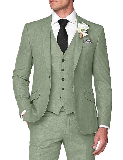 PRICES MAY VARY. ✔FABRIC: Elevate your style with the Bessmate Mens Seersucker Suits, meticulously crafted from 55% linen, 45% Cotton material for exceptional comfort and breathability. ✔ PACKAGEP & MAINTAIN: This versatile three piece suit includes a suit jacket, suit vest, and suit pants, perfect for brides, wedding guests, or professionals, making it an eternal addition to any wardrobe. Maintenance method: The suit material is special and only for dry cleaning. ✔SCENE: Bessmate slim fit blaze Beach Wedding Mens Attire, Father Of The Bride Attire, Wedding Blazers, Mens 3 Piece Suits, Seersucker Suit, Suit Ideas, One Button Blazer, Wedding Groomsmen, Lapel Blazer