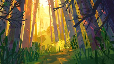 Woods, Nicholas Kennedy on ArtStation at https://www.artstation.com/artwork/nQAZdo Trees Sketch, Concept Art Landscape, Color Photoshop, Wood Illustration, Forest Background, Environment Art, Forest Illustration, Fantasy Art Landscapes, Landscape Illustration