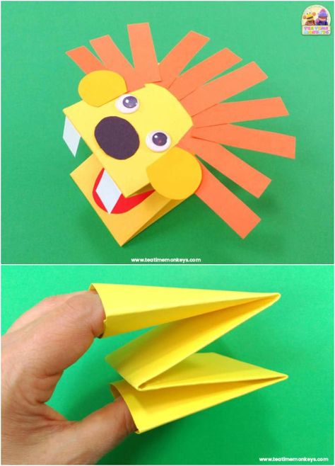 Flower Making Crafts, Lion Craft, Puppets For Kids, Puppets Diy, Paper Puppets, Puppet Crafts, Aesthetic Crochet, Patterns Ideas, Paper Crafts For Kids