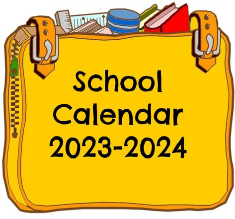 School Calendar, 2023 2024, School Year, Front Page, Dates, Clip Art, Art