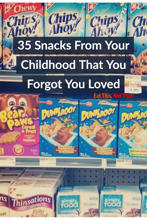 Some foods can bring back a wave of nostalgia in a single bite. But what about a photo? These are some of the snacks from your childhood you forgot you loved. #foodmemories #nostalgicfoods #childhoodsnacks #snacks 80s Snacks Discontinued Food, Nostalgic 2000s Snacks, 90s Nostalgia Food, 2000s Food Trends, Snacks From The 90s, Discontinued Food From The 2000s, Early 2000s Snacks, Nostalgic Food 2000s, Y2k Snacks