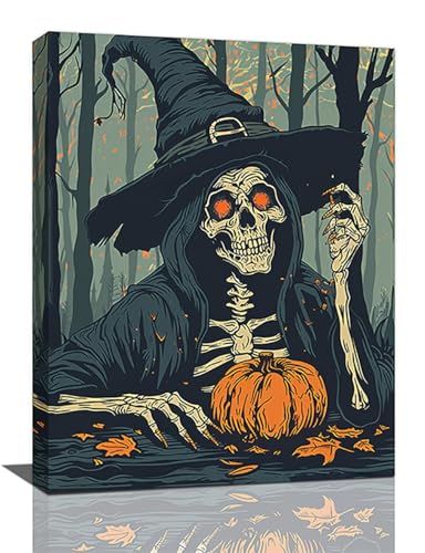 Decorations For Bathroom, Landscape Wall Painting, Witch Skeleton, Pictures Wall Decor, Art Witch, Abstract Wall Painting, Gothic Wall Art, Pictures Wall, Halloween Gothic