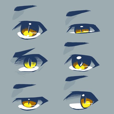 Vtuber Eyes Male, Manhwa Art Style Tutorial Eyes, Anime Male Eyes Reference, Anime Yellow Eyes, Anime Guy Eyes, Yellow Eyes Drawing, Anime Eyes Male, Manhwa Eyes, Intro Pictures