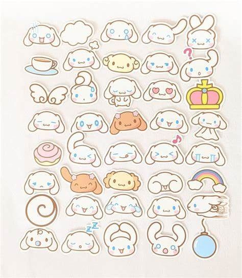 Cinamonroll Stickers Printable, Cinnamon Roll Stickers Printable, Cinnamoroll Sticker Sheet, Cinnamon Roll Sanrio Sticker, Sanrio Stickers Printable Cinnamoroll, Cinamoroll Stickers Printable, Cinnamoroll Stickers Printable, Cinnamonroll Sanrio Sticker, Ig Stickers Aesthetic