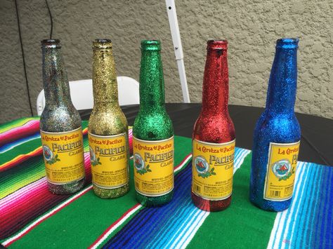 Pacifico Beer Birthday Party, Pacifico Beer, Beer Birthday Party, Bottle Centerpieces, Beer Birthday, Hot Sauce Bottles, Beer Bottle, Birthday Parties, Party Ideas