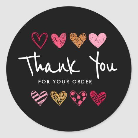 fun heart thank you black classic round sticker Thank You Sticker Design, Thank You Stickers Printable Free, Thank You Sticker, Pickle Logo, Logo Online Shop, Baking Quotes, Small Business Quotes, Business Branding Inspiration, Business Graphics