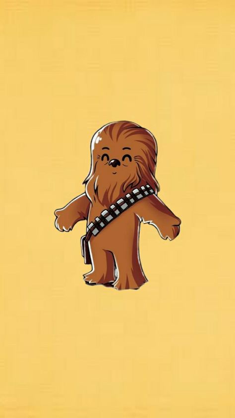 Chewbacca Illustration, Chewbacca Drawing, Baby Chewbacca, Chewbacca Wallpaper, Chewbacca Star Wars, Pug Tattoo, Star Wars Cartoon, Disney Stickers, Star Wars Painting