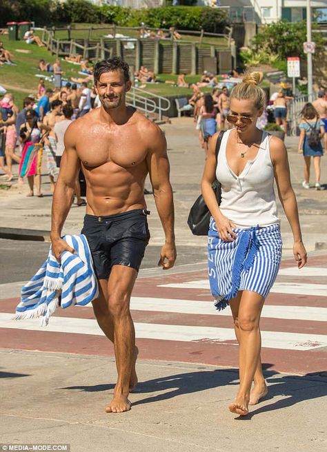 Anna Heinrich.. Hugh Jackman And Famke Janssen, Anna Heinrich, Wedding In Italy, Bondi Beach, Tie The Knot, Italy Wedding, Tie The Knots, Celebrity Fashion, Swim Trunk