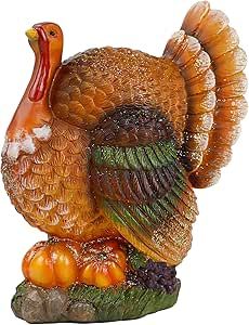 winemana Thanksgiving Table Decorations Resin Turkey with Pumpkin, Hand-Painted Fall Figurine Centerpiece for Home Kitchen Office Harvest Day Decor Turkey Table, Spode Woodland, Harvest Day, Turkey Decor, Table Decorating, Candle Holder Decor, Thanksgiving Table, Kitchen Office, Tealight Candle Holders