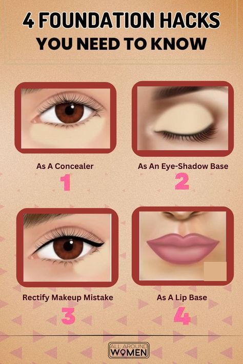 Diy Primer Makeup, Foundation Hacks, Diy Makeup Palette, Makeup Removal Tips, Face Video, Applying Foundation, Beauty Mistakes, Skin Facts, Lipstick Hacks