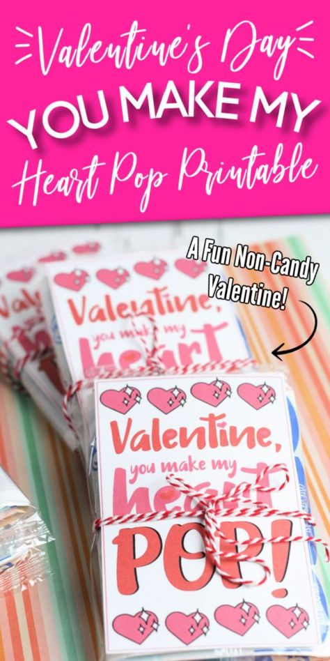 Pop It Valentine Printable, Pop It Printable, Pop It Valentine, Classroom Valentines Gifts, Ring Pop Valentine, Popcorn Valentine, Free Valentine Cards, Free Printable Valentines Cards, Printable Valentine Cards