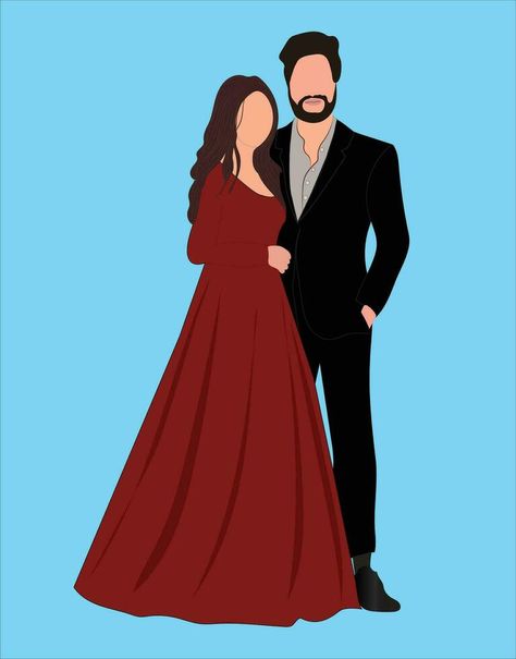 Reception Caricature, Bride Groom Illustration, Wedding Illustration Couple, Bride And Groom Illustration, Groom Illustration, Wedding Illustration Card, Couple Illustration Wedding, Couple Bride And Groom, Bride And Groom Cartoon