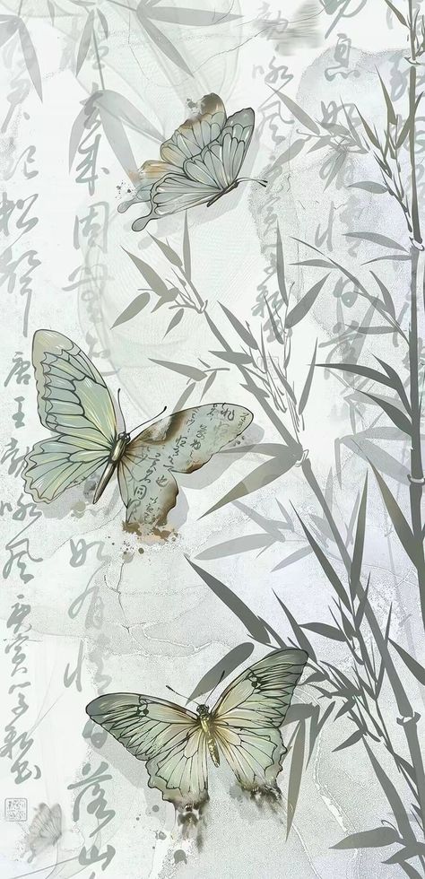 Green White Wallpaper, Green And White Wallpaper, Wallpaper Butterfly, Chinese Wallpaper, Cocoppa Wallpaper, Japanese Art Prints, Iphone Wallpaper Photos, Phone Wallpaper Patterns, Cool Wallpapers Art