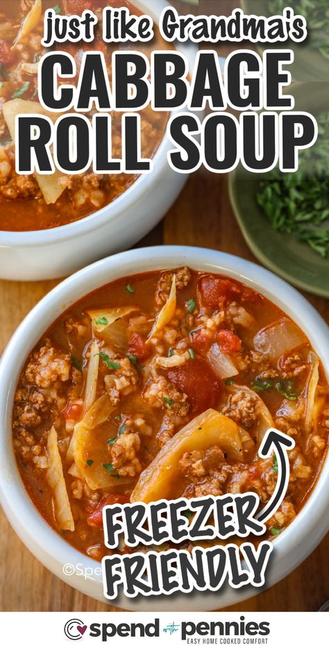 Spend With Pennies Recipes, Cabbage Roll Soup Recipe, 7 Day Cabbage Soup Diet, Unstuffed Cabbage Soup, Unstuffed Cabbage Roll Soup, Easy Cabbage Soup, Cabbage Soup Diet Recipe, Unstuffed Cabbage Rolls, Unstuffed Cabbage