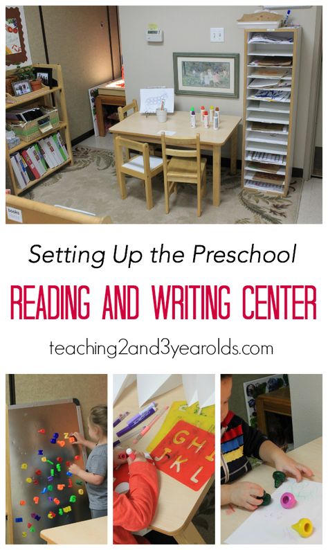 Creating a writing center in the preschool classroom can be easy and fun! Check out the tips and photos this veteran preschool teacher shares. Teachers will be motivated to set up their own centers - just in time for back-to-school! Writing Station Preschool, Reggio Writing Center, Preschool Writing Center Ideas, Preschool Writing Center Activities, Preschool Writing Center, Prek Centers, Writing Center Preschool, Science Center Preschool, August Ideas