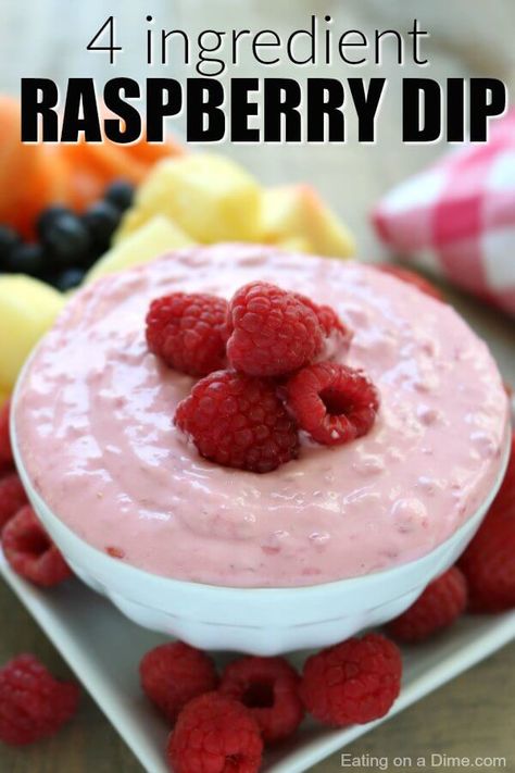 Raspberry Dip, Cream Cheese Fruit Dip Recipe, Fruit Appetizers Easy, Easter Appetizers Easy, Fruit Dip Recipe, Cream Cheese Fruit Dip, Cream Cheese Recipes Dip, Raspberry Cream Cheese, Easter Food Appetizers