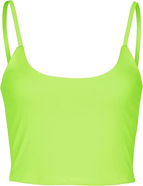 Spaghetti Strap Tank Top, Neon Green, Crop Tank, Cropped Tank Top, Spaghetti Strap, Neon, Tank Tops, Green