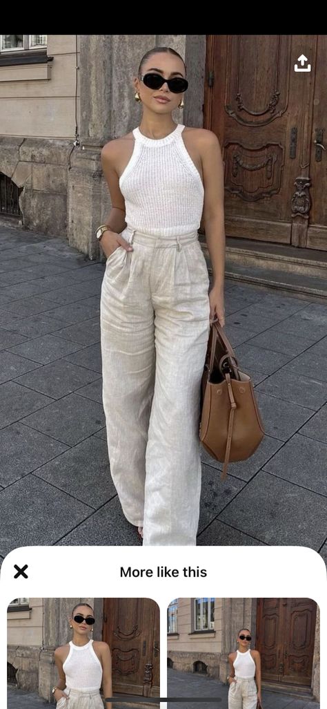 Casual Chique Stijl, Grad Shoot, Greece Outfit, Linen Pants Outfit, 여름 스타일, Skandinavian Fashion, Paris Chic, Europe Outfits, Outfit Chic