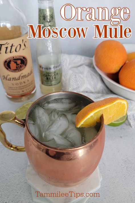 Easter Mule Cocktail, Mango Mule Recipe, Orange Moscow Mule Recipe, Moscow Mule Recipe Classic, Moscow Mule Drink Recipes, Craft Drinks, Orange Juice Cocktails, Mule Drink, Orange Juice And Vodka